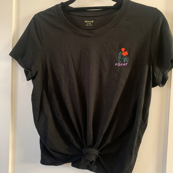 Poppy Embroidered Front Tie Shirt - Picture 7 of 7